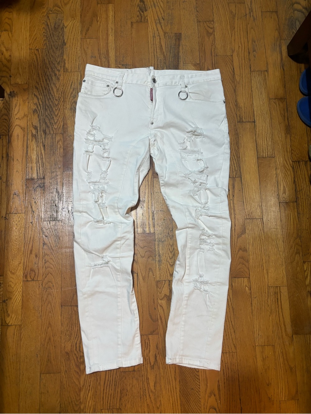 DSQUARED2 White Distressed Skinny Men’s Jeans